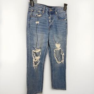 Aeropostale Size 4 90’s Baggy High Rise Distressed Medium Wash Stretch‎